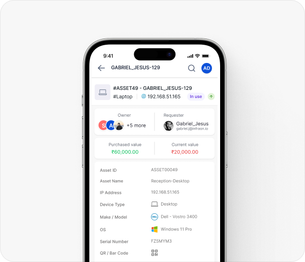 Use native iOS and Android apps to scan assets during audits, transfers, and maintenance work while updating records in real time