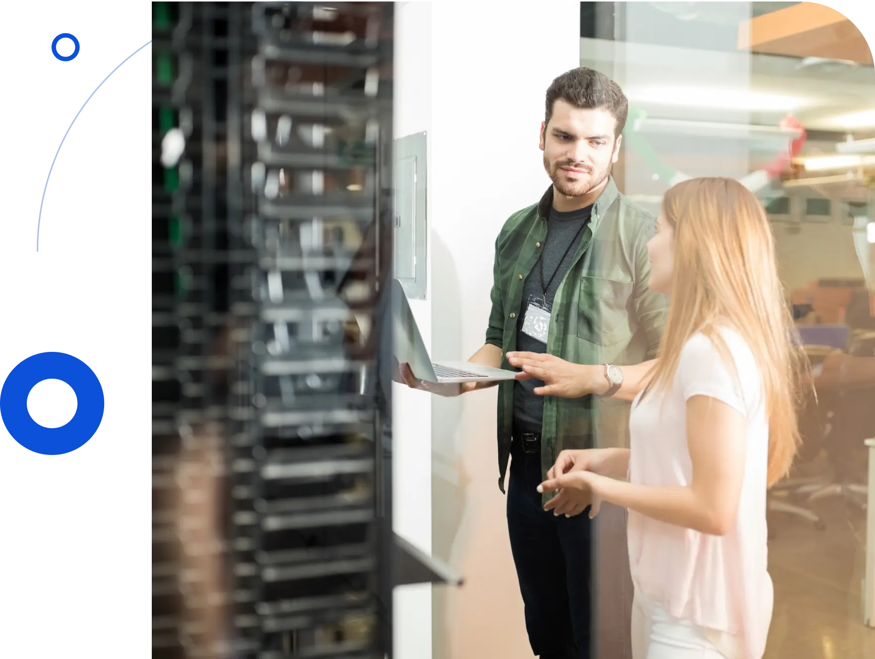 Employees Checking Server Room