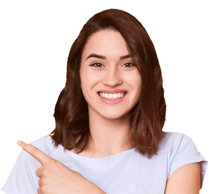 woman pointing at the features image 2