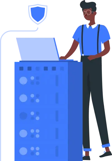 guy standing and monitoring