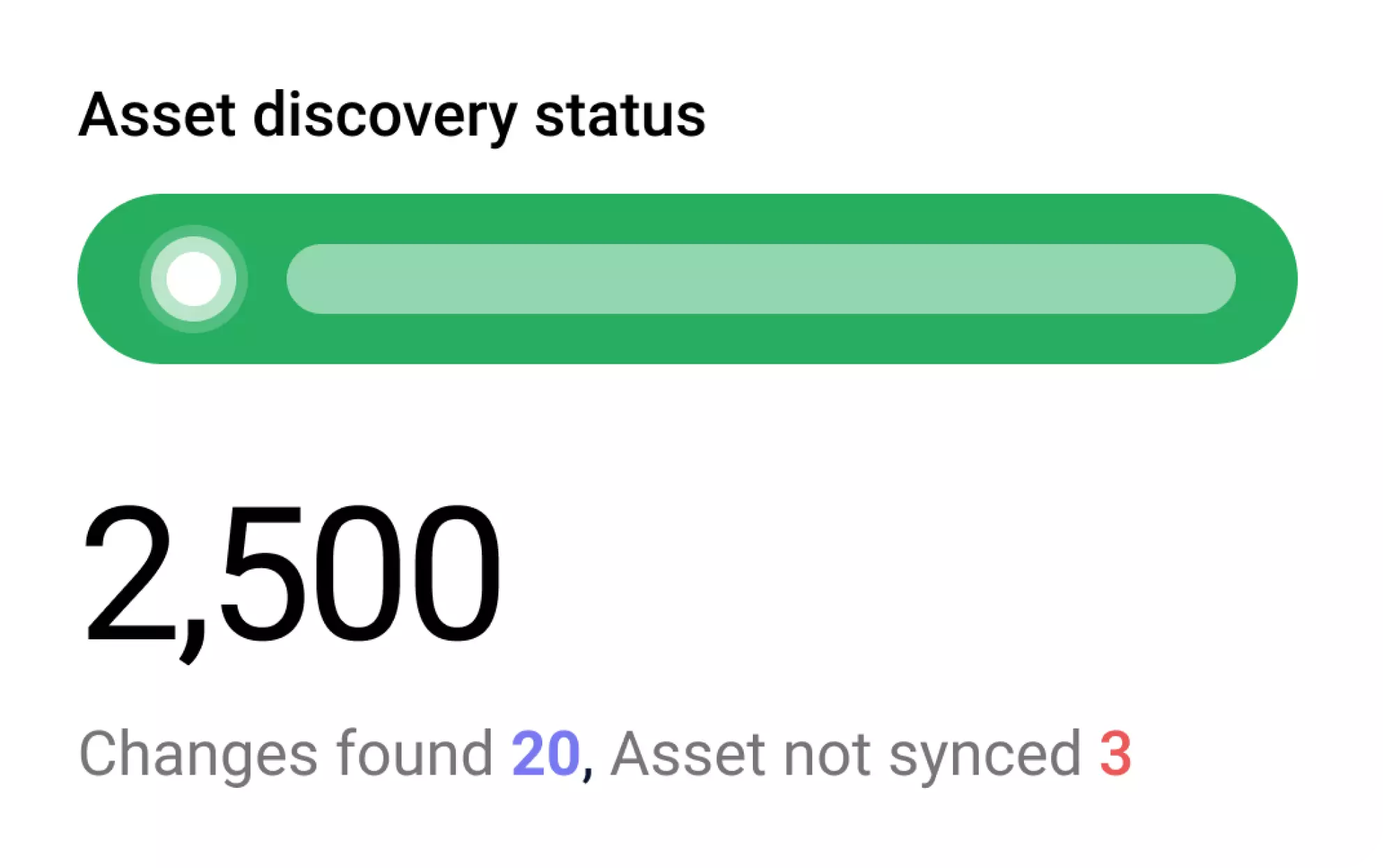 asset discovery status