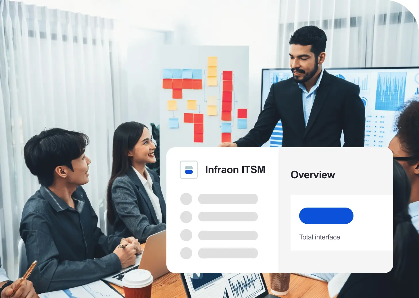 Group of people in discussion.