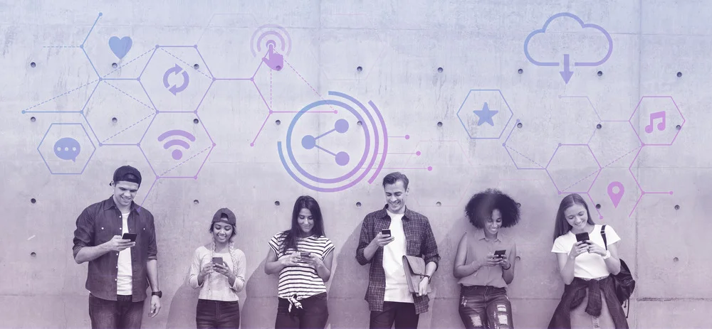 diverse people using their phones 1