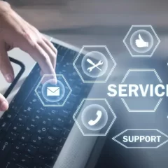 male hands typing computer keyboard service concept min