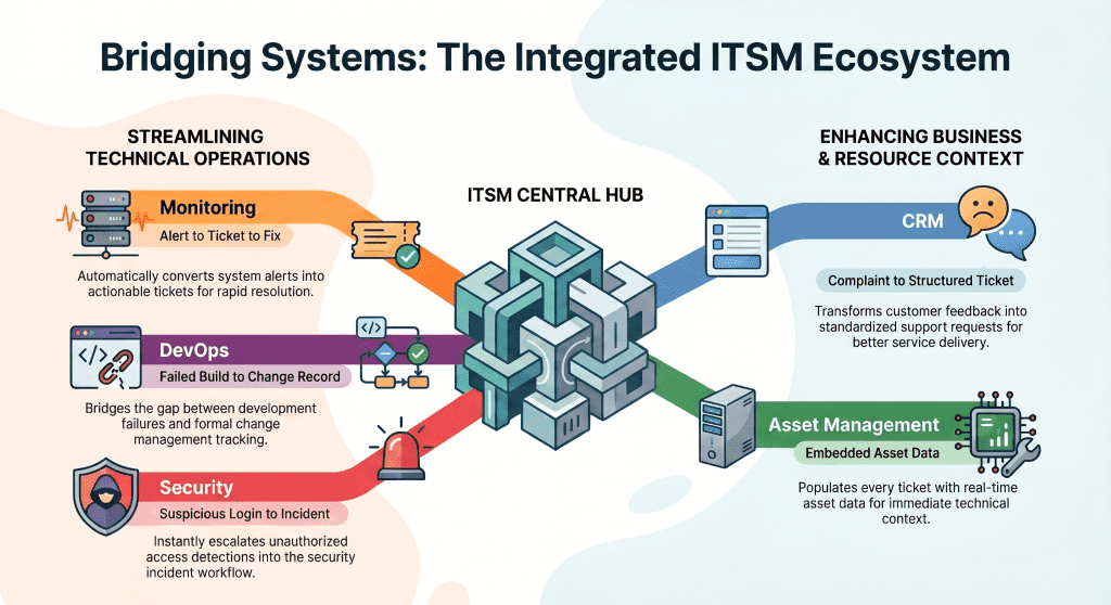 ITSM Integrations: Complete Guide to Tools, Modules & Use Cases for 2026 3 Types of ITSM Integrations (With Examples)
